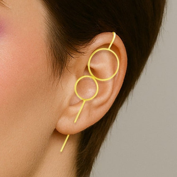 Gold Bubble Statement Drop Cuff Earrings – Otis Jaxon Silver Jewellery