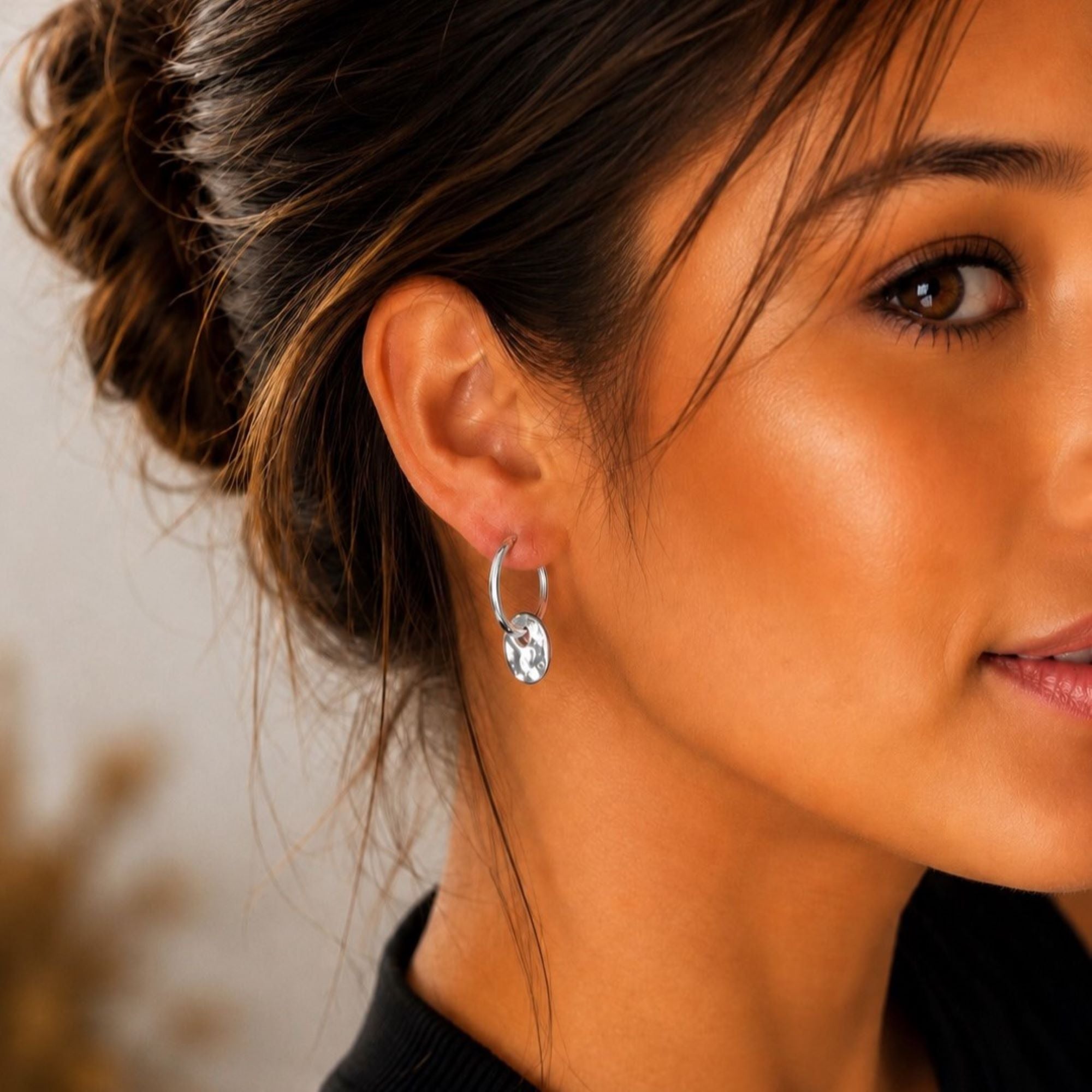 Organic Pebble Sterling Silver Hoop Earrings – Otis Jaxon Silver