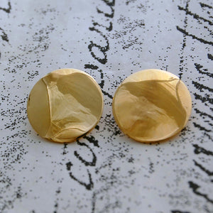 Round Gold Clip On Earrings for Women