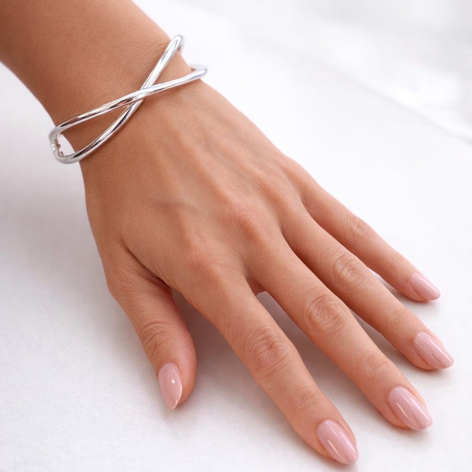 Interlocking Twin Sterling Silver Bangle Bracelet – Otis Jaxon