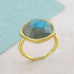 Labradorite Gold plated Sterling Silver Gemstone Ring