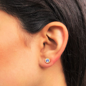 Tanzanite Sterling Silver December Birthstone Stud Earrings