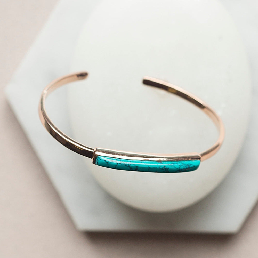 Turquoise December Birthstone Sterling Silver Bangle