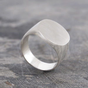 Round Mens Silver Signet Ring - Otis Jaxon Silver Jewellery