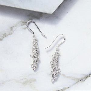 Loops Designer Silver Drop Earrings - Otis Jaxon Silver Jewellery