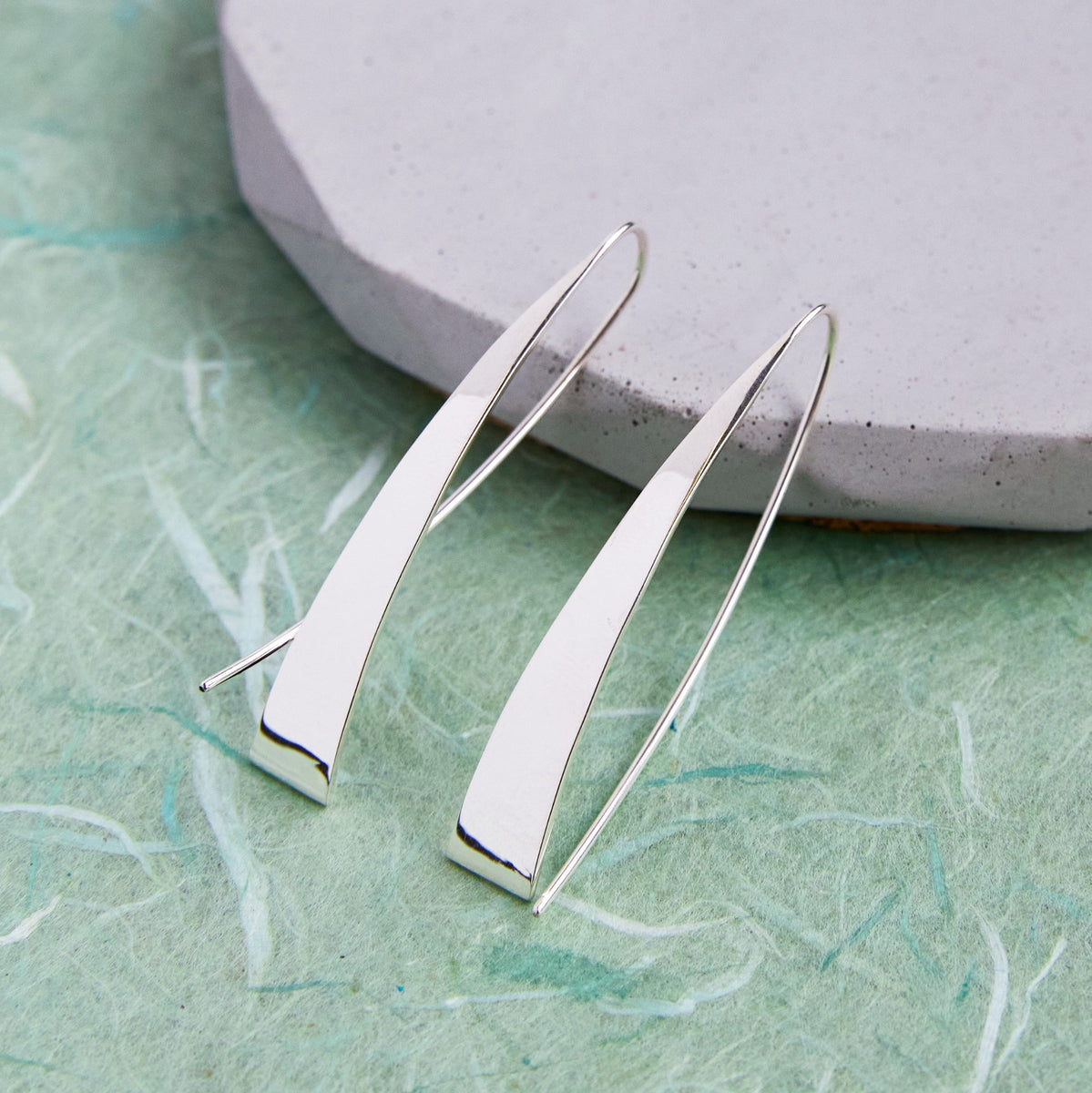 Silver threader hoop on sale earrings