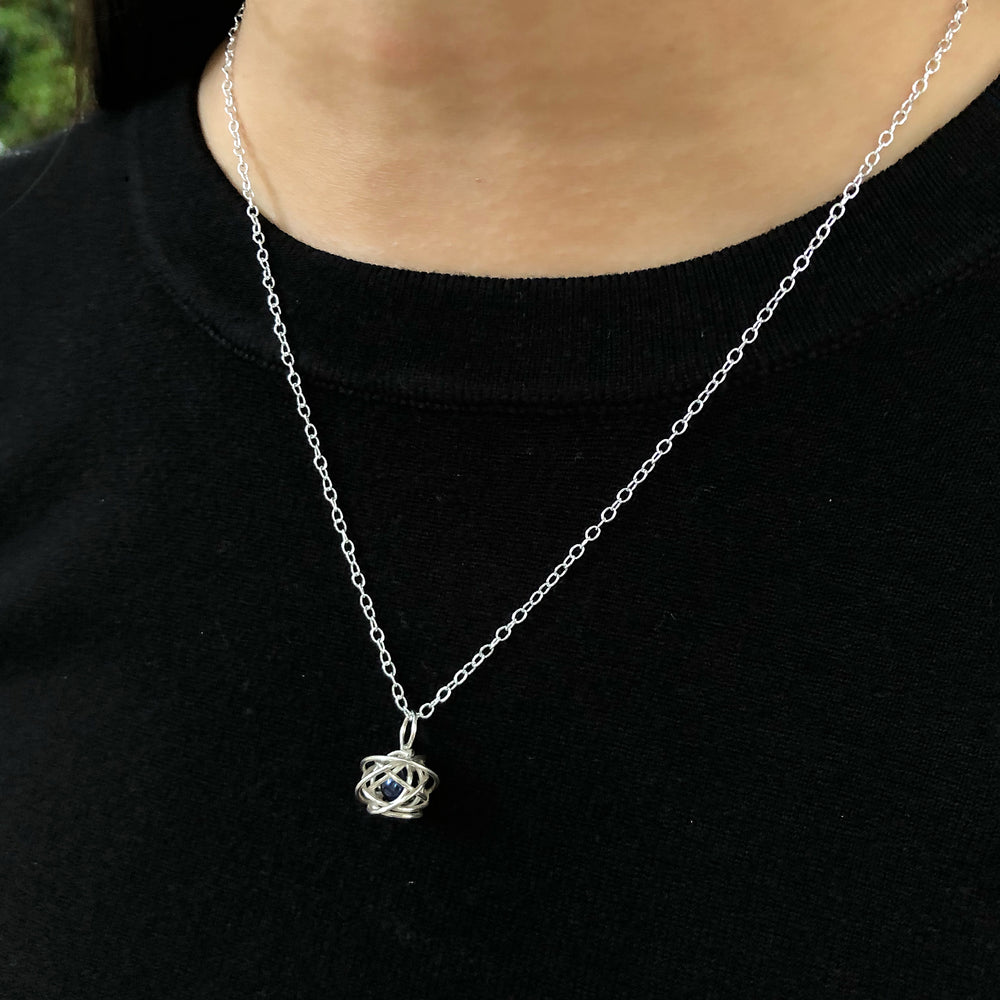 Silver Caged White Pearl Necklace - Otis Jaxon Silver Jewellery