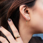 Modern Gold Plated Silver Staged Drop Earrings