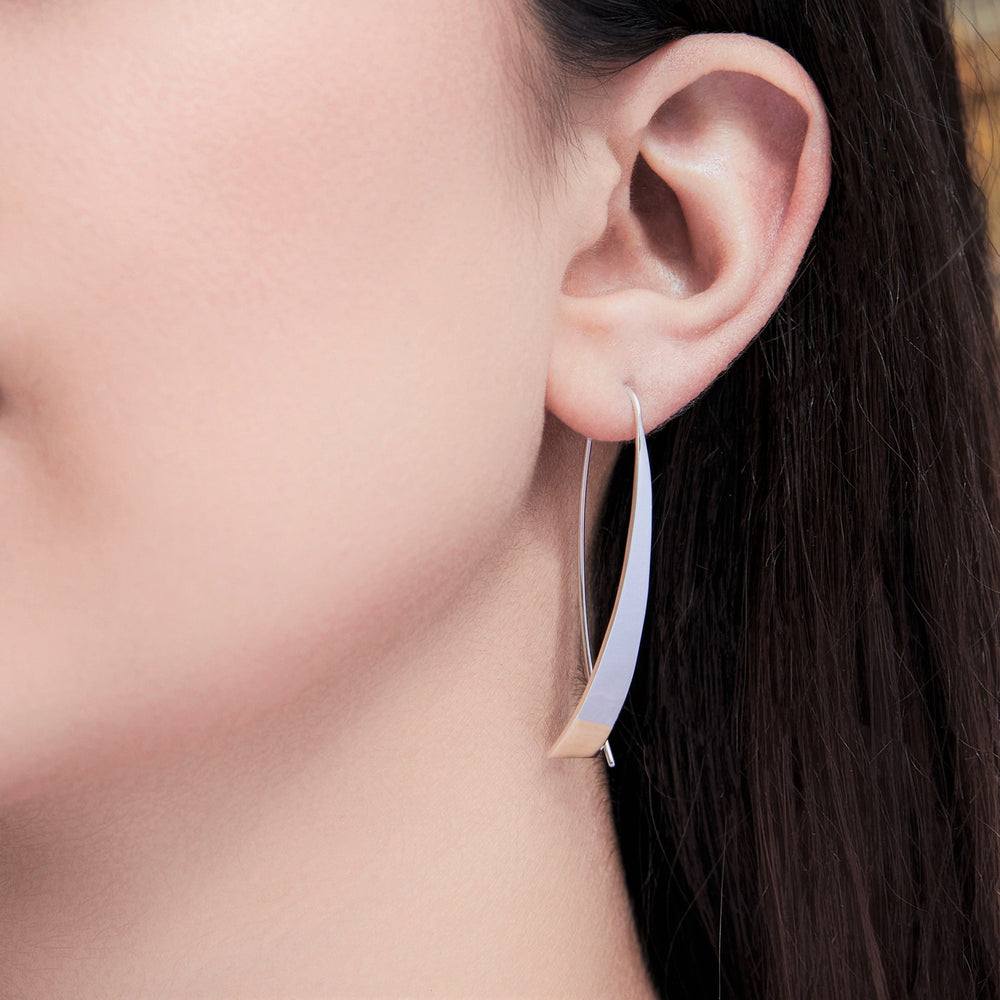 Elliptical Silver Drop Earrings - Otis Jaxon Silver Jewellery