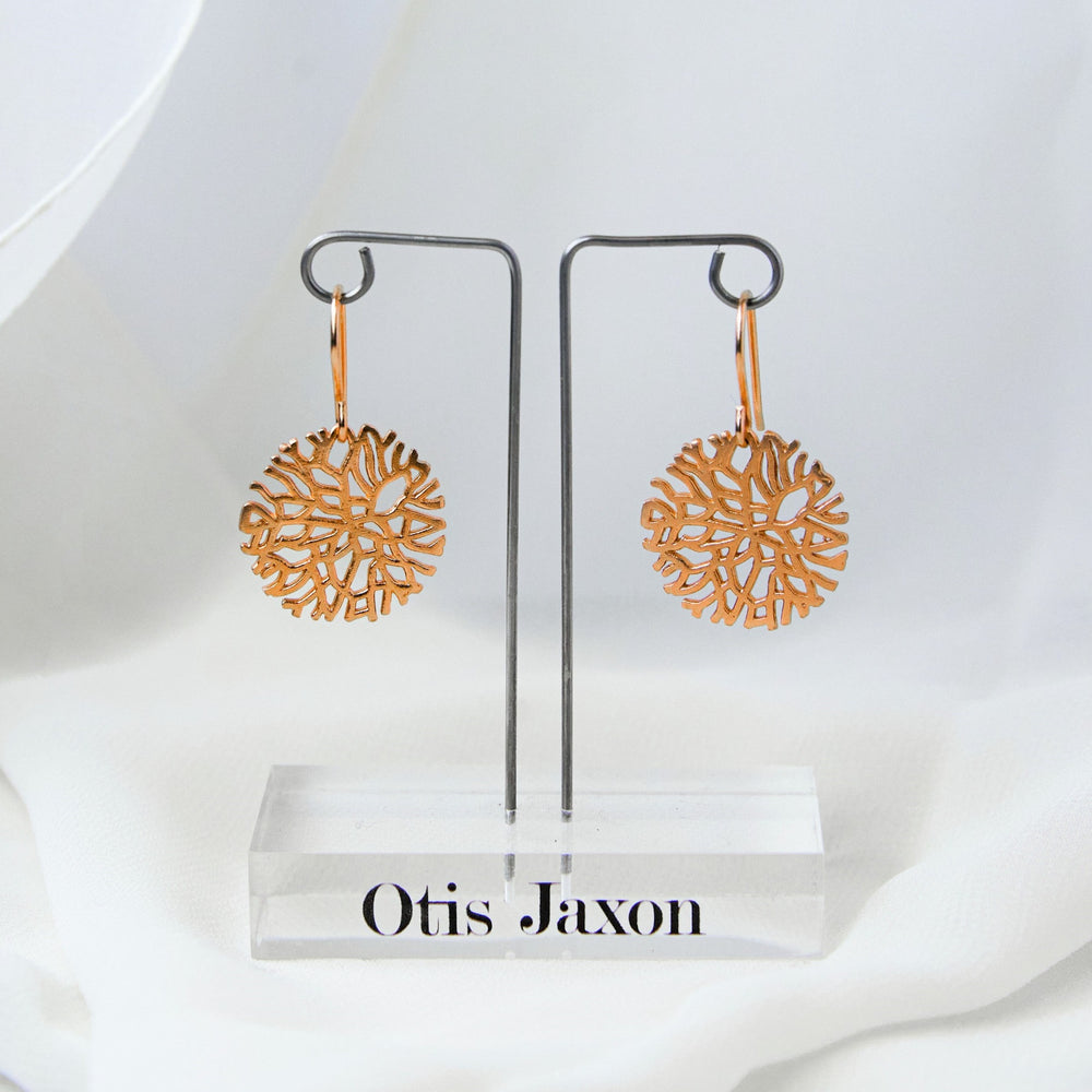 Rose Gold Snowflake Drop Earrings - Otis Jaxon Silver Jewellery