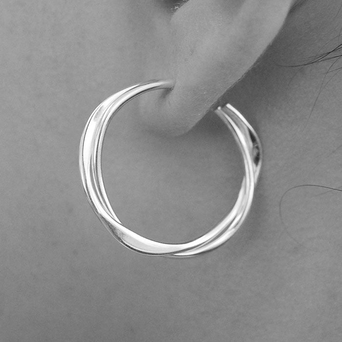 Interwoven Silver Hoop Earrings - Otis Jaxon Silver Jewellery