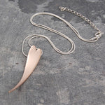 Curved Rose Gold Heart Necklace - Otis Jaxon Silver Jewellery