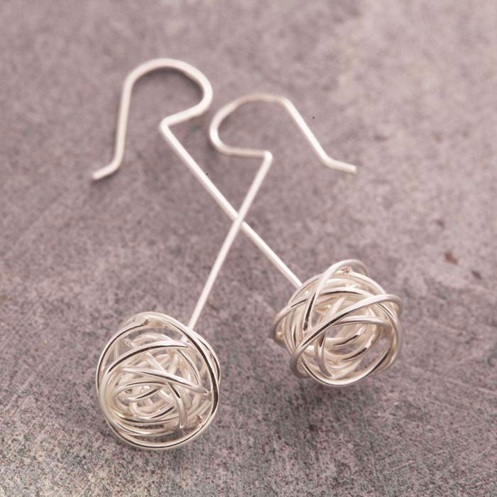 Nest Silver Drop Earrings - Otis Jaxon Silver Jewellery