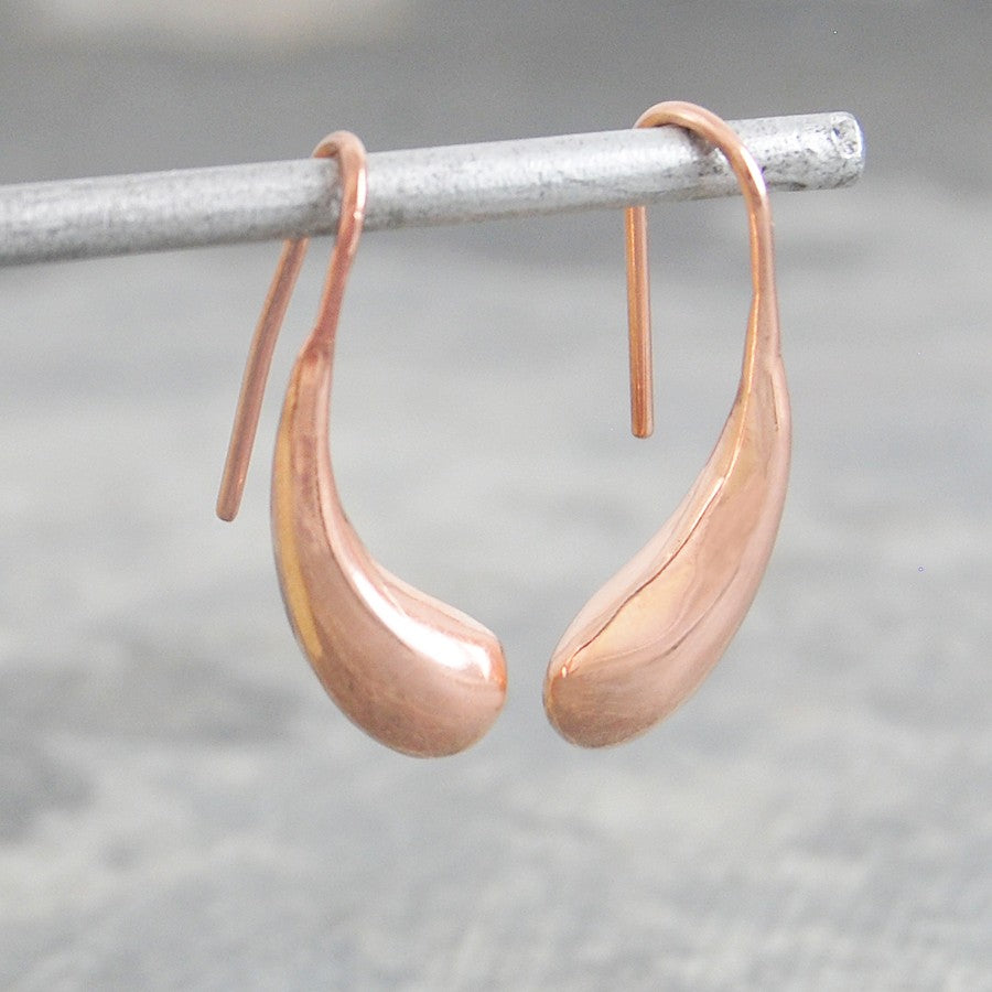 14K Rose outlet Gold Etched Teardrop Earrings