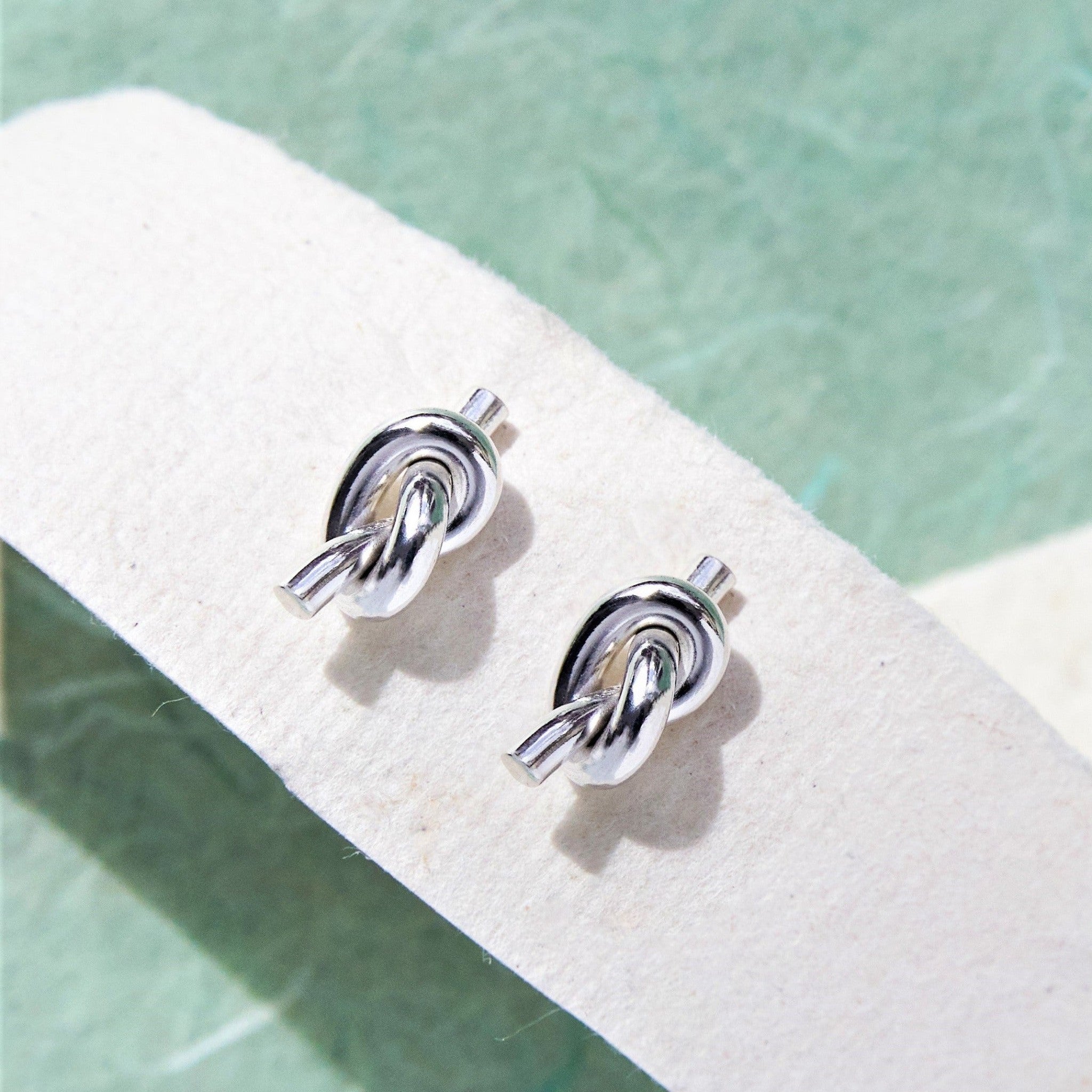 Sterling Silver Love Knot Stud Earrings – Otis Jaxon Silver Jewellery