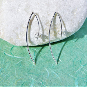 Wishbone Contemporary Silver Drop Earrings - Otis Jaxon Silver Jewellery