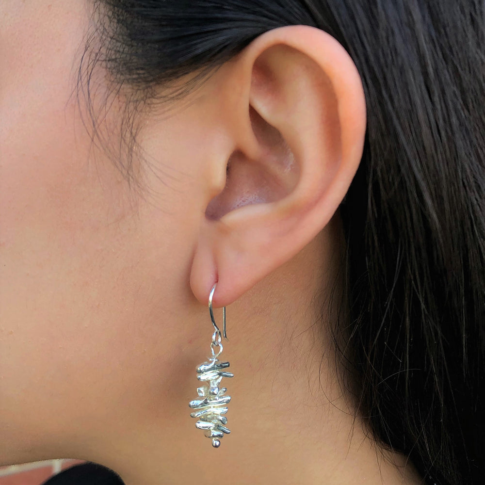 Coral Designer Statement Earrings- Otis Jaxon Silver Jewellery