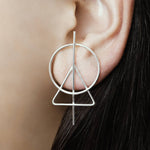 Triangle Silver Geometric Stud Earrings - Otis Jaxon Silver Jewellery