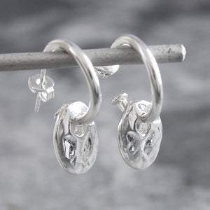 Organic Pebble Silver Hoop Earrings - Otis Jaxon Silver Jewellery