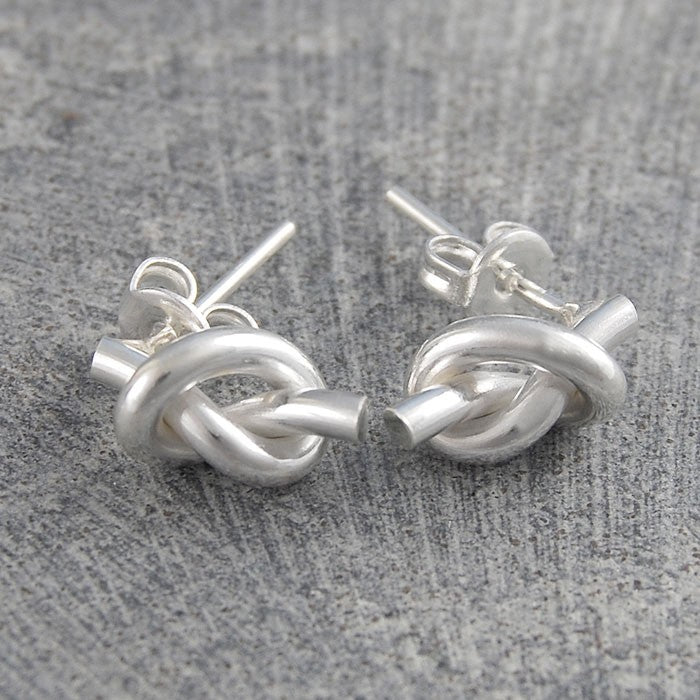 Nautical Knot Silver Stud Earrings - Otis Jaxon Silver Jewellery