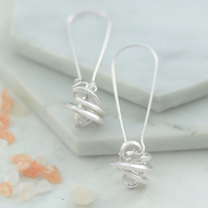 Angular Knot Silver Dangle Earrings - Otis Jaxon Silver Jewellery