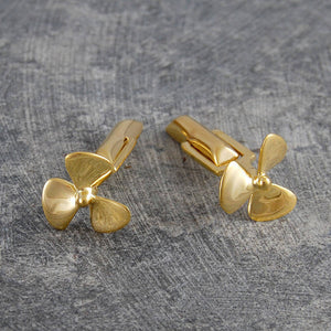 Gold Propeller Nautical Cufflinks for men - Otis Jaxon Silver Jewellery