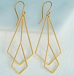 Art Deco Gold Dangle Earrings - Otis Jaxon Silver Jewellery