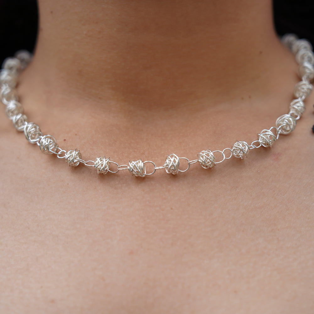 Nest Contemporary Silver Wire Necklace - Otis Jaxon Silver Jewellery