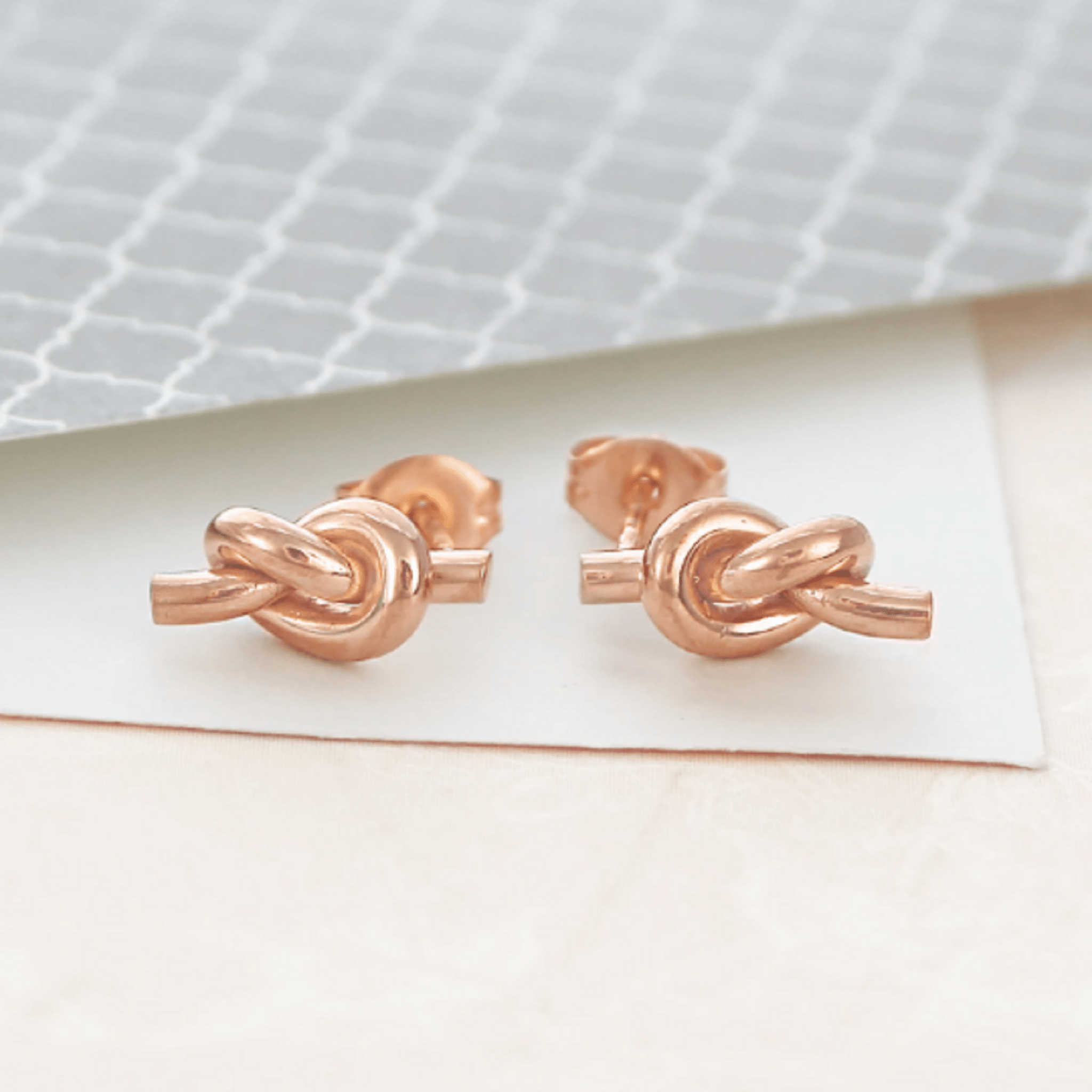 Gold Friendship Knot Stud Earrings – Otis Jaxon Silver Jewellery