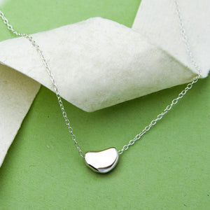 Sterling Silver Organic Coffee Bean Pendant Necklace