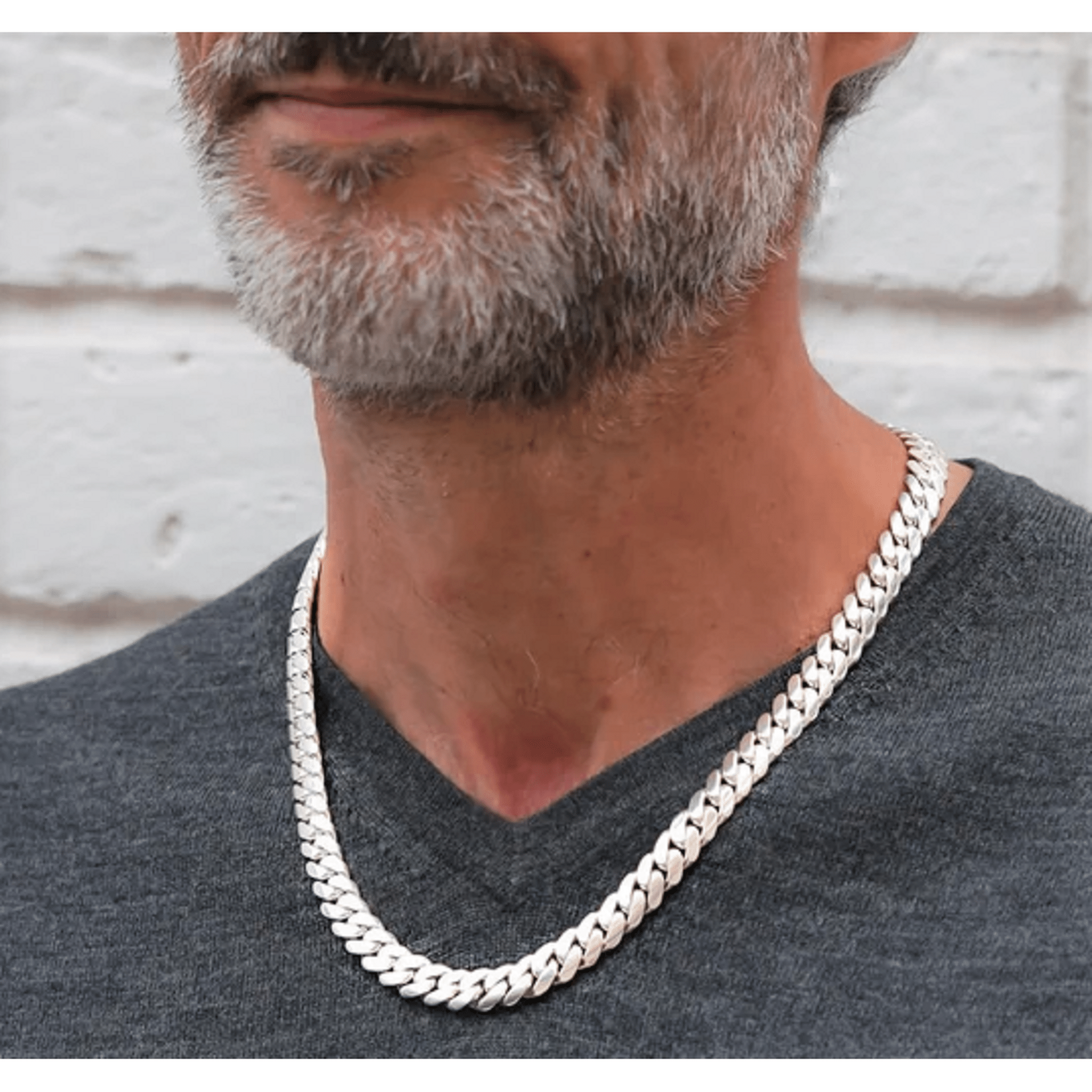 Solid Sterling Silver Mens Curb Chain Necklace – Otis Jaxon Silver