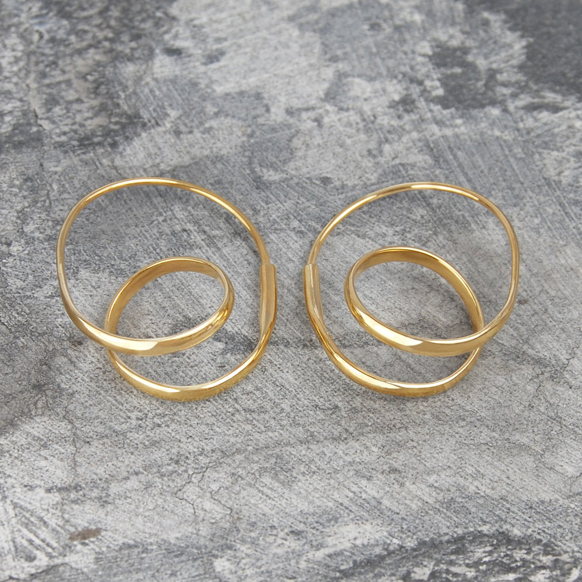 Double Hanging Gold Octagons with Diamond Loop Earrings – Velvet Box Jewels