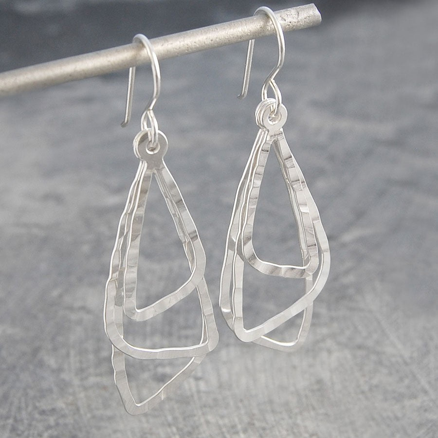 Triple Triangle Hoop Sterling Silver Dangle Earrings – Otis Jaxon