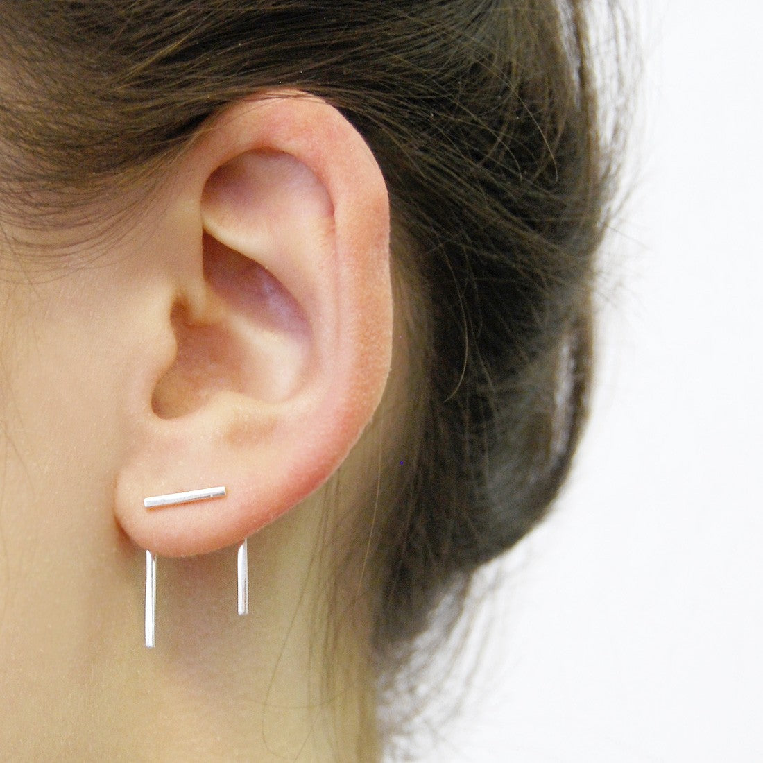 triple-silver-bar-ear-jacket | Otis Jaxon Jewellery