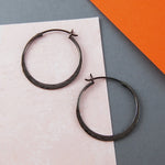 Oxidised Silver Small Hoop Earrings - Otis Jaxon Silver Jewellery