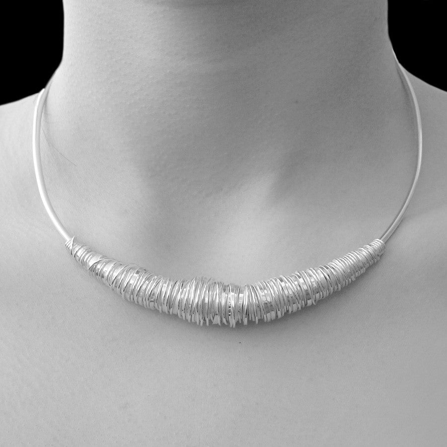 Silver Wire Chunky Choker Necklace - Otis Jaxon Silver Jewellery