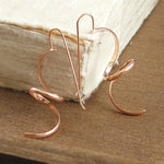 Rose Gold Curl Drop Earrings - Otis Jaxon Silver Jewellery