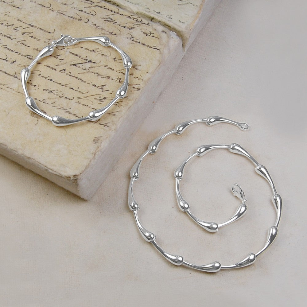 Teardrop Chunky Silver Bracelet - Otis Jaxon Silver Jewellery