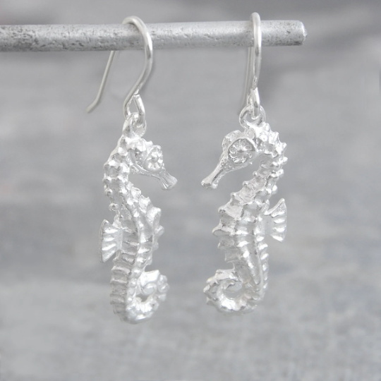 Seahorse Silver Earrings - Otis Jaxon Silver Jewellery