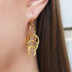 Planet Gold Statement Hoop Earrings - Otis Jaxon Silver Jewellery