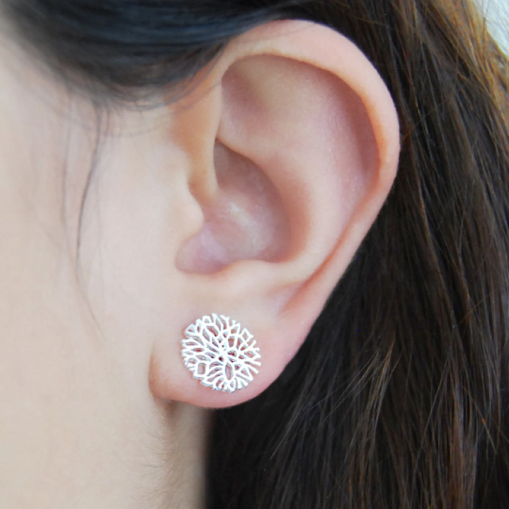 Frost Contemporary Sterling Silver Stud Earrings