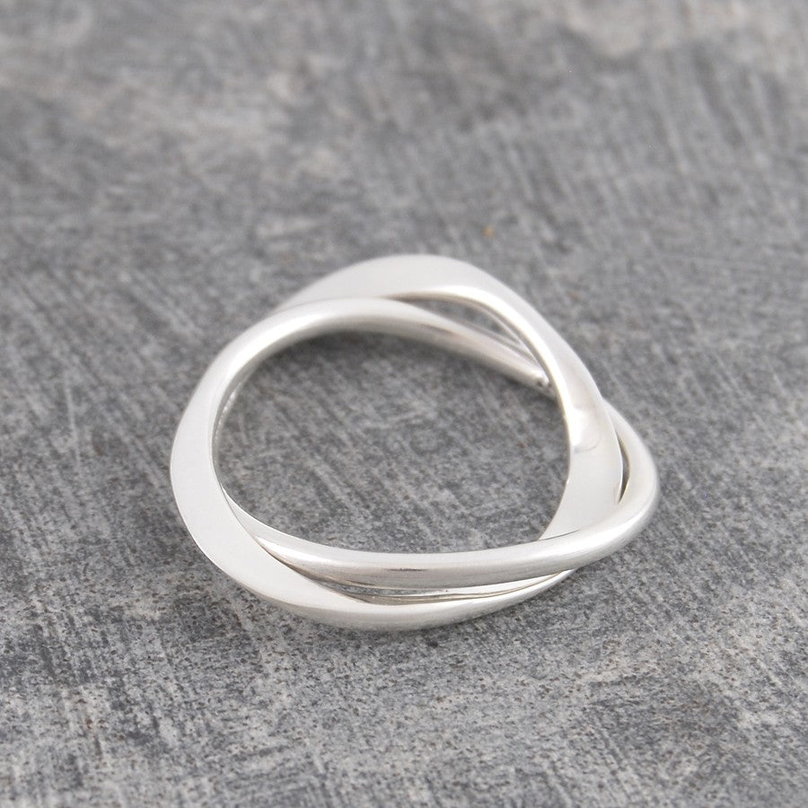Contemporary Twin Band Silver Eternity Ring - Otis Jaxon Silver Jewellery