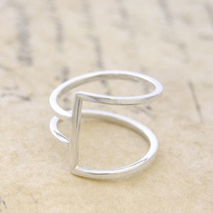 Sterling Silver Geometric Ring - Otis Jaxon Silver Jewellery