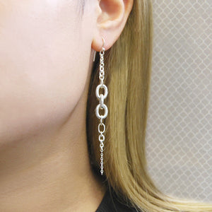 Multi Chain Sterling Silver Drop Earrings - Otis Jaxon Silver Jewellery