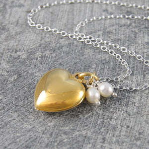 Gold Heart Keeepsake Locket Necklace