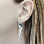 Large Curved Silver Heart Earrings - Otis Jaxon Silver Jewellery