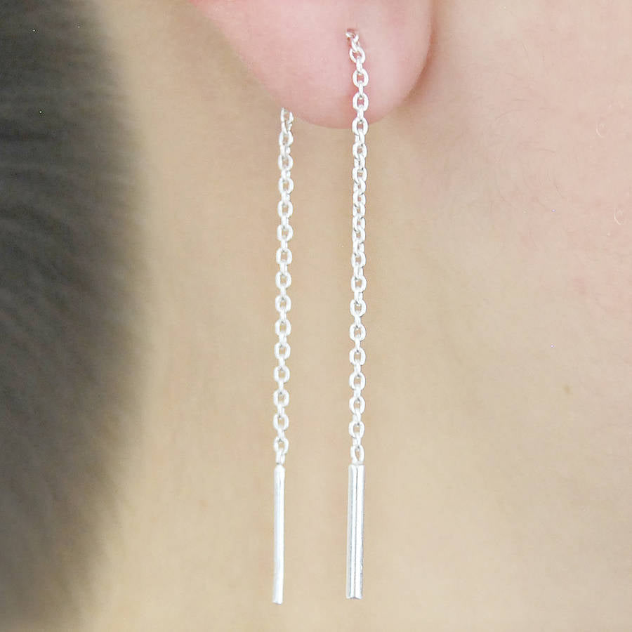 Silver Threader Earrings - Otis Jaxon Silver Jewellery