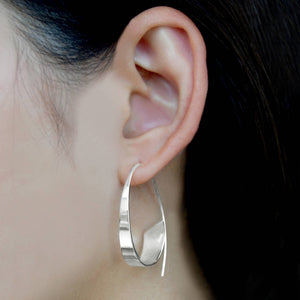 Curled Ribbon Silver Hoop Earrings - Otis Jaxon Silver Jewellery