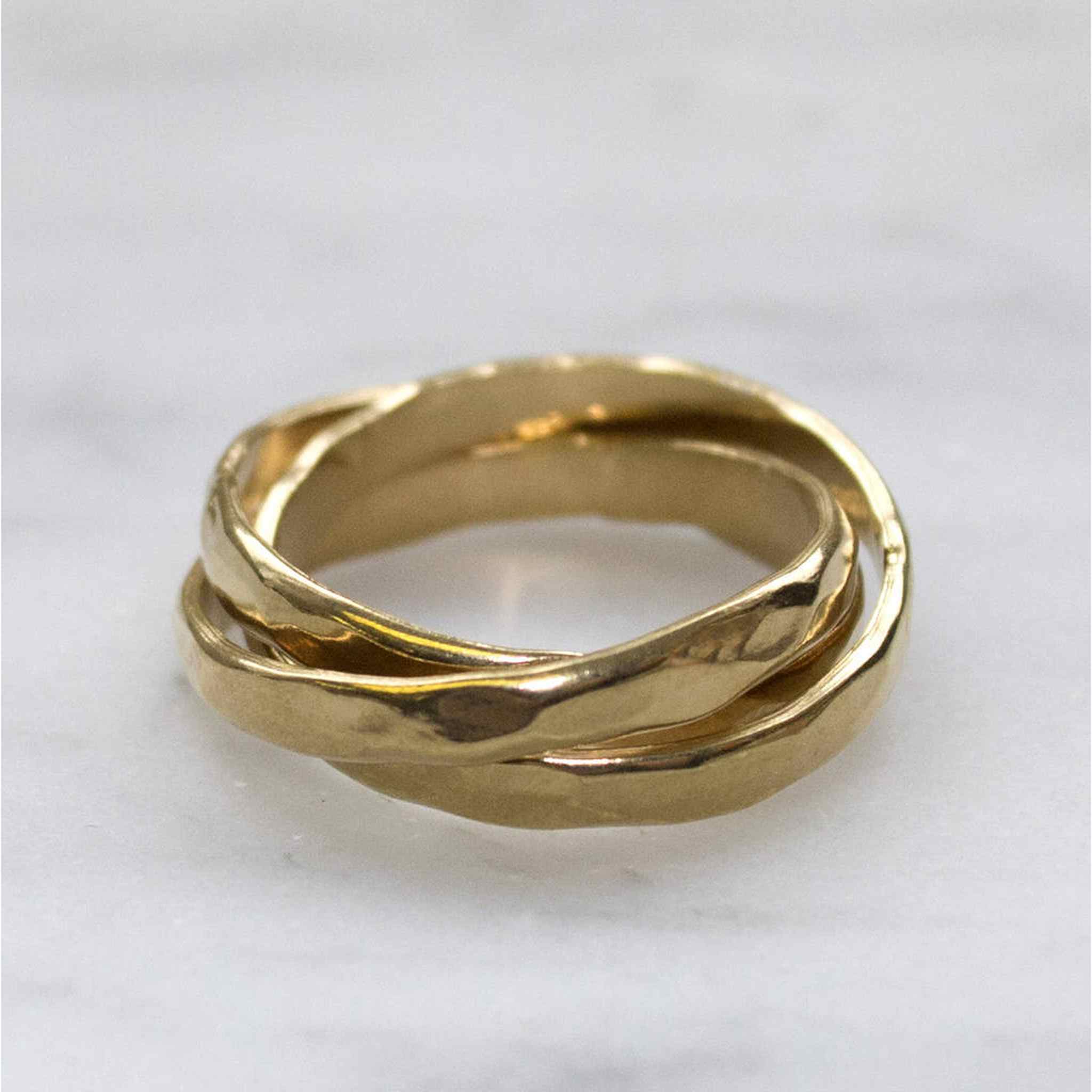 Gold Hammered Band Russian Wedding Ring – Otis Jaxon Silver