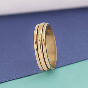 Silver and Gold Spinning Ring - Otis Jaxon Silver Jewellery